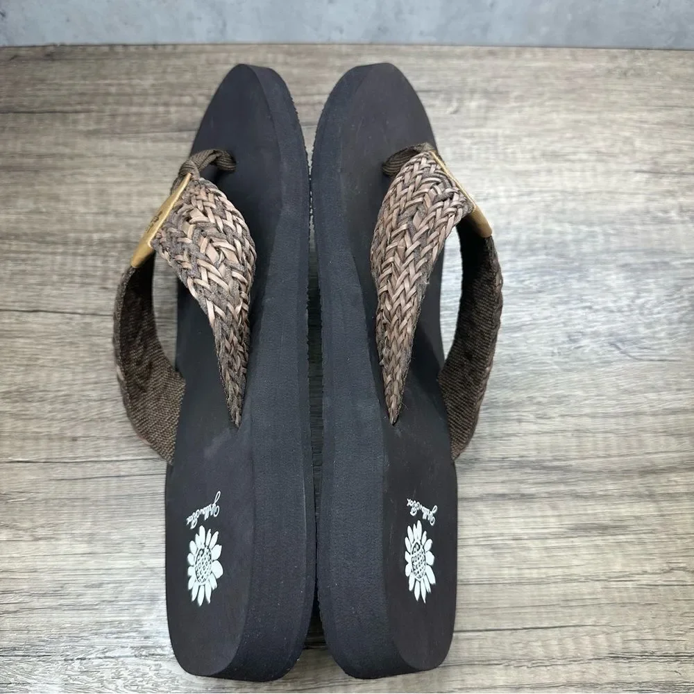 Yellow Box~Women’s~”Fionna”~ Woven Dark Brown Flip Flop Thong Sandals~Size 10 - Picture 7 of 9